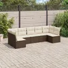 Image de Vidaxl Salon De Jardin Avec Coussins 7 Pcs Marron RÃ©sine TressÃ©e