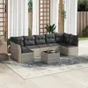 Image de Vidaxl Salon De Jardin 8 Pcs Avec Coussins Gris Clair RÃ©sine TressÃ©e