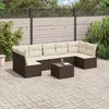 Image de Vidaxl Salon De Jardin 8 Pcs Avec Coussins Marron RÃ©sine TressÃ©e