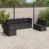 Image de Vidaxl Salon De Jardin 8 Pcs Avec Coussins Noir RÃ©sine TressÃ©e