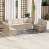 Image de Vidaxl Salon De Jardin Avec Coussins 8 Pcs Beige RÃ©sine TressÃ©e