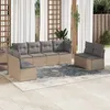 Image de Vidaxl Salon De Jardin Avec Coussins 8 Pcs Beige RÃ©sine TressÃ©e