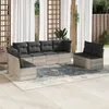 Image de Vidaxl Salon De Jardin 8 Pcs Avec Coussins Gris Clair RÃ©sine TressÃ©e