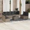 Image de Vidaxl Salon De Jardin 9 Pcs Avec Coussins Gris RÃ©sine TressÃ©e