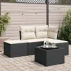 Image de Vidaxl Salon De Jardin 5 Pcs Avec Coussins Noir RÃ©sine TressÃ©e