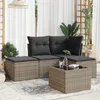 Image de Vidaxl Salon De Jardin 5 Pcs Avec Coussins Gris RÃ©sine TressÃ©e