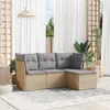 Image de Vidaxl Salon De Jardin Avec Coussins 4 Pcs Beige RÃ©sine TressÃ©e