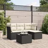 Image de Vidaxl Salon De Jardin 5 Pcs Avec Coussins Noir RÃ©sine TressÃ©e