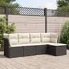 Image de Vidaxl Salon De Jardin 5 Pcs Avec Coussins Noir RÃ©sine TressÃ©e