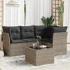 Image de Vidaxl Salon De Jardin 5 Pcs Avec Coussins Gris RÃ©sine TressÃ©e
