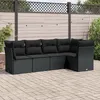 Image de Vidaxl Salon De Jardin 5 Pcs Avec Coussins Noir RÃ©sine TressÃ©e
