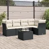 Image de Vidaxl Salon De Jardin 6 Pcs Avec Coussins Noir RÃ©sine TressÃ©e