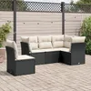 Image de Vidaxl Salon De Jardin 5 Pcs Avec Coussins Noir RÃ©sine TressÃ©e