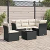 Image de Vidaxl Salon De Jardin 6 Pcs Avec Coussins Noir RÃ©sine TressÃ©e