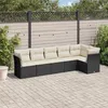 Image de Vidaxl Salon De Jardin 6 Pcs Avec Coussins Noir RÃ©sine TressÃ©e