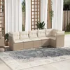 Image de Vidaxl Salon De Jardin Avec Coussins 6 Pcs Beige RÃ©sine TressÃ©e