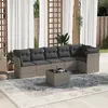 Image de Vidaxl Salon De Jardin Avec Coussins 7 Pcs Gris RÃ©sine TressÃ©e