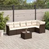 Image de Vidaxl Salon De Jardin Avec Coussins 7 Pcs Marron RÃ©sine TressÃ©e