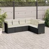 Image de Vidaxl Salon De Jardin 6 Pcs Avec Coussins Noir RÃ©sine TressÃ©e
