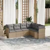 Image de Vidaxl Salon De Jardin Avec Coussins 6 Pcs Beige RÃ©sine TressÃ©e
