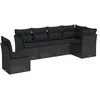 Image de Vidaxl Salon De Jardin 6 Pcs Avec Coussins Noir RÃ©sine TressÃ©e