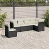 Image de Vidaxl Salon De Jardin 6 Pcs Avec Coussins Noir RÃ©sine TressÃ©e
