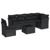 Image de Vidaxl Salon De Jardin 7 Pcs Avec Coussins Noir RÃ©sine TressÃ©e