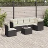 Image de Vidaxl Salon De Jardin 7 Pcs Avec Coussins Noir RÃ©sine TressÃ©e