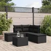 Image de Vidaxl Salon De Jardin 6 Pcs Avec Coussins Noir RÃ©sine TressÃ©e