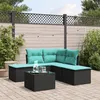 Image de Vidaxl Salon De Jardin 6 Pcs Avec Coussins Noir RÃ©sine TressÃ©e