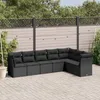 Image de Vidaxl Salon De Jardin 7 Pcs Avec Coussins Noir RÃ©sine TressÃ©e