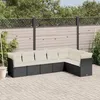 Image de Vidaxl Salon De Jardin 7 Pcs Avec Coussins Noir RÃ©sine TressÃ©e