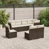 Image de Vidaxl Salon De Jardin 8 Pcs Avec Coussins Marron RÃ©sine TressÃ©e
