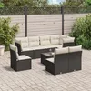 Image de Vidaxl Salon De Jardin 9 Pcs Avec Coussins Noir RÃ©sine TressÃ©e