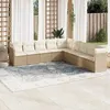 Image de Vidaxl Salon De Jardin Avec Coussins 9 Pcs Beige RÃ©sine TressÃ©e