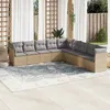 Image de Vidaxl Salon De Jardin Avec Coussins 9 Pcs Beige RÃ©sine TressÃ©e