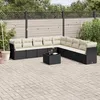 Image de Vidaxl Salon De Jardin 10 Pcs Avec Coussins Noir RÃ©sine TressÃ©e