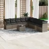 Image de Vidaxl Salon De Jardin Avec Coussins 10 Pcs Gris RÃ©sine TressÃ©e