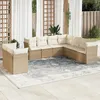 Image de Vidaxl Salon De Jardin Avec Coussins 9 Pcs Beige RÃ©sine TressÃ©e