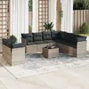 Image de Vidaxl Salon De Jardin Avec Coussins 10 Pcs Gris Clair RÃ©sine TressÃ©e