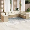 Image de Vidaxl Salon De Jardin Avec Coussins 10 Pcs Beige RÃ©sine TressÃ©e