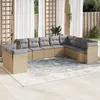 Image de Vidaxl Salon De Jardin Avec Coussins 10 Pcs Beige RÃ©sine TressÃ©e