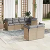 Image de Vidaxl Salon De Jardin Avec Coussins 7 Pcs Beige RÃ©sine TressÃ©e