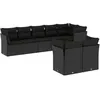 Image de Vidaxl Salon De Jardin 8 Pcs Avec Coussins Noir RÃ©sine TressÃ©e