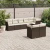 Image de Vidaxl Salon De Jardin 8 Pcs Avec Coussins Marron RÃ©sine TressÃ©e