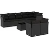 Image de Vidaxl Salon De Jardin 9 Pcs Avec Coussins Noir RÃ©sine TressÃ©e