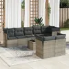 Image de Vidaxl Salon De Jardin 9 Pcs Avec Coussins Gris RÃ©sine TressÃ©e