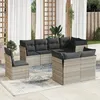 Image de Vidaxl Salon De Jardin 8 Pcs Avec Coussins Gris Clair RÃ©sine TressÃ©e