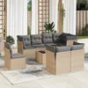 Image de Vidaxl Salon De Jardin Avec Coussins 9 Pcs Beige RÃ©sine TressÃ©e