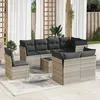 Image de Vidaxl Salon De Jardin 9 Pcs Avec Coussins Gris Clair RÃ©sine TressÃ©e